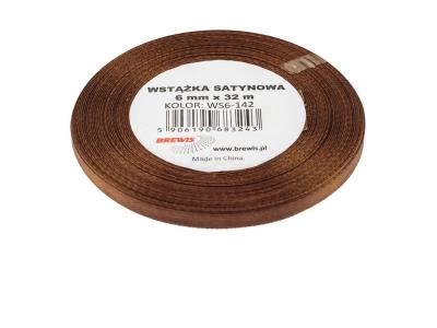 Opakowanie Wstążka satynowa brązowa 6mmx32m 2szt