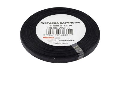 Opakowanie Wstążka satynowa czarna 6mmx32m 2szt