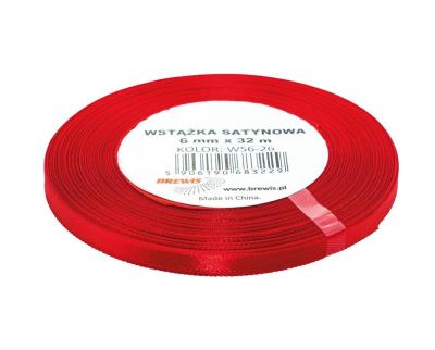 Opakowanie Wstążka satynowa czerwona 6mmx32m 2szt