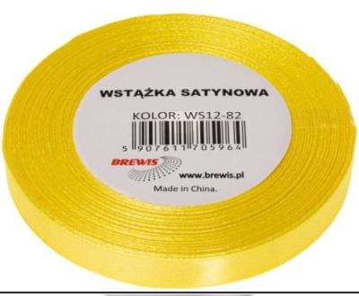 Wstążka satynowa kanarkowy 12mm x 32m. Wydawca: Brewis. SmakLiter.pl Opakowanie Wstążka satynowa kanarkowy 12mm x 32m