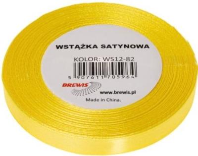 Wstążka satynowa kanarkowy 38mm x 32m. Wydawca: Brewis. SmakLiter.pl Opakowanie Wstążka satynowa kanarkowy 38mm x 32m
