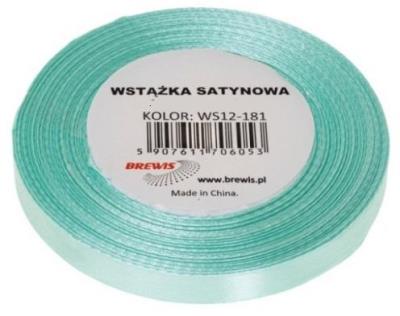 Wstążka satynowa miętowa 12mm x 32m. Wydawca: Brewis. SmakLiter.pl Opakowanie Wstążka satynowa miętowa 12mm x 32m