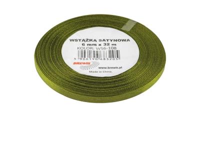 Opakowanie Wstążka satynowa oliwkowa 6mmx32m 2szt