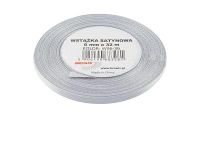 Opakowanie Wstążka satynowa platynowa 6mmx32m 2szt