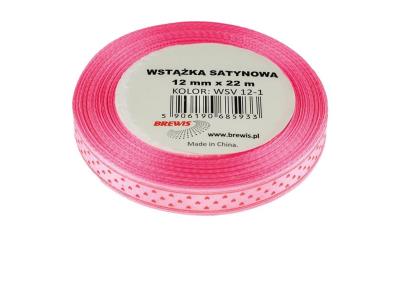 Opakowanie Wstążka satynowa serca różowa 12mmx22m