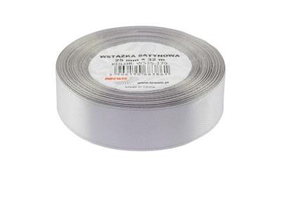 Opakowanie Wstążka satynowa srebrna 25mmx32m