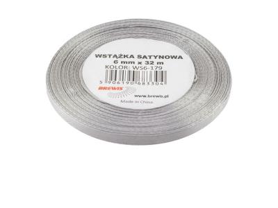 Opakowanie Wstążka satynowa srebrna 6mmx32m 2szt