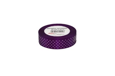 Opakowanie Wstążka satynowa w kropki fioletowa 25mmx22m