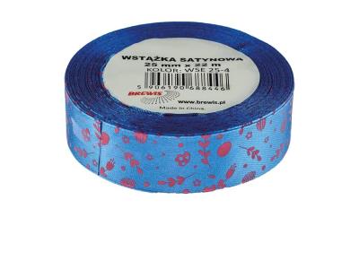 Opakowanie Wstążka satynowa wielkanocna niebieska 25mmx22m