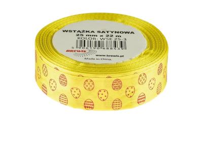 Opakowanie Wstążka satynowa wielkanocna żółta 25mmx22m