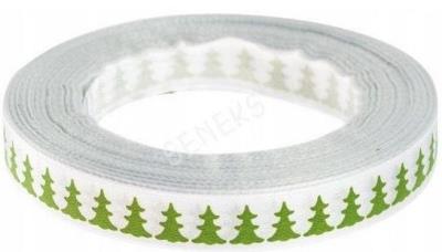 Opakowanie Wstążka satynowa z motywem świątecznym 12mmx22m