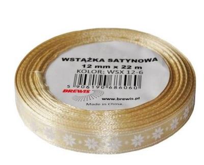 Opakowanie Wstążka satynowa z motywem świątecznym 12mmx22m