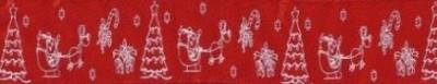 Opakowanie Wstążka satynowa z motywem świątecznym 12mmx22m