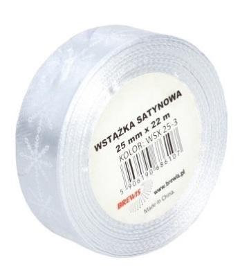 Opakowanie Wstążka satynowa z motywem świątecznym 25mmx22m