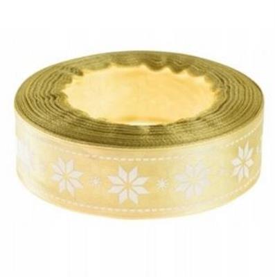 Opakowanie Wstążka satynowa z motywem świątecznym 25mmx22m