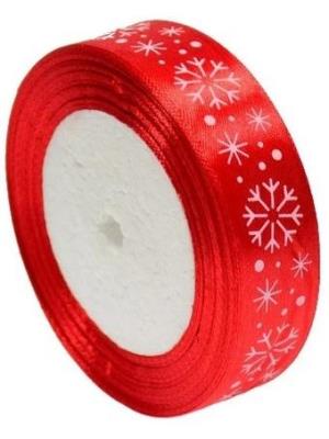 Opakowanie Wstążka satynowa z motywem świątecznym 25mmx22m
