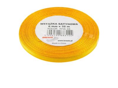 Opakowanie Wstążka satynowa żółta 6mmx32m 2szt