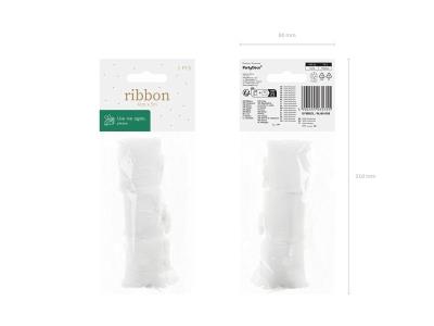Opakowanie Wstążka szyfonowa biały 40mm/5m 3szt