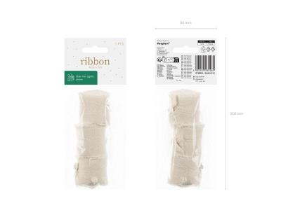 Opakowanie Wstążka szyfonowa jasny beż 40mm/5m 3szt