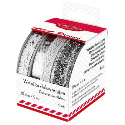 Opakowanie Wstążki tekstylne 10mm/2m 4 wzory