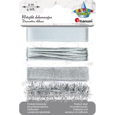 Opakowanie Wstążki tekstylne 4szt srebrne
