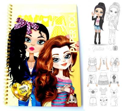 Opakowanie Wycinanki kolorowanki Lalki - żółte FRESH