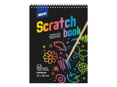 Opakowanie Wydrapywanka czarna tęczowa 26x19cm 10 arkuszy