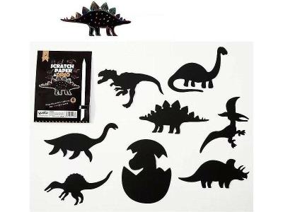 Wydrapywanka dinozaury 8 kart. Wydawca: ADAR. SmakLiter.pl Opakowanie Wydrapywanka dinozaury 8 kart