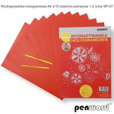 Opakowanie Wydrapywanka hologramowa A4 srebrno-czerwona