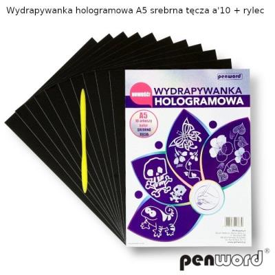 Opakowanie Wydrapywanka hologramowa A5 srebrna tęcza