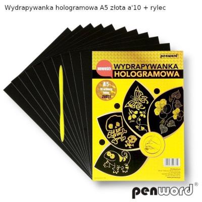 Opakowanie Wydrapywanka hologramowa A5 złota