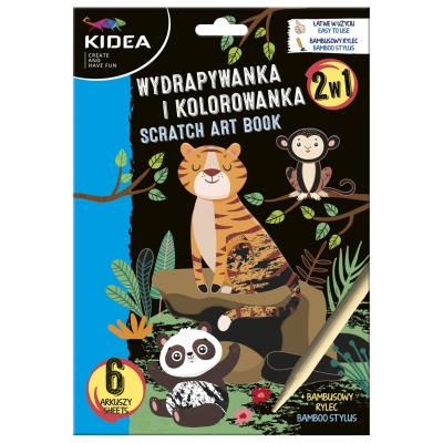 Wydrapywanka i kolorowanka 2w1 Kidea zwierzęta. Wydawca: Derform. SmakLiter.pl Opakowanie Wydrapywanka i kolorowanka 2w1 Kidea zwierzęta
