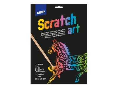 Opakowanie Wydrapywanka szablon A4 Koń + 2 kartki