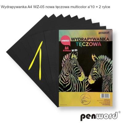 Opakowanie Wydrapywanka tęczowa A4 10 arkuszy WZ-05