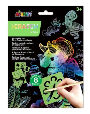 Wydrapywanki z szablonami - Dinozaury. Wydawca: AVENIR. SmakLiter.pl Opakowanie Wydrapywanki z szablonami - Dinozaury