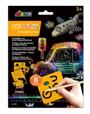 Wydrapywanki z szablonami - Transport. Wydawca: AVENIR. SmakLiter.pl Opakowanie Wydrapywanki z szablonami - Transport