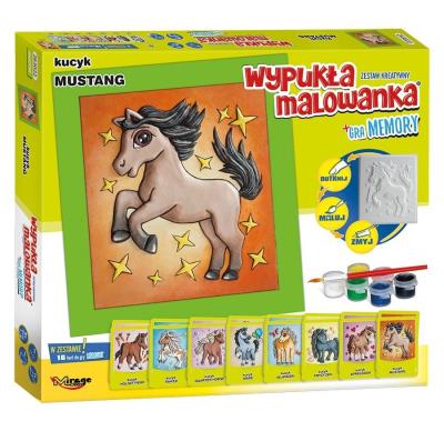 Opakowanie Wypukła malowanka Kucyk Mustang + gra memory