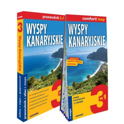 Wyspy Kanaryjskie 3w1 przewodnik + atlas + mapa. Autor: Waszczuk Agnieszka. SmakLiter.pl Okładka książki Wyspy Kanaryjskie 3w1 przewodnik + atlas + mapa