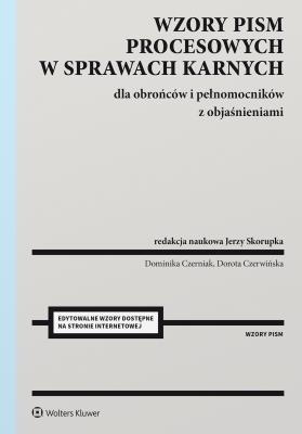 Okładka książki Wzory pism procesowych w sprawach karnych dla obrońców, pełnomocników i aplikantów