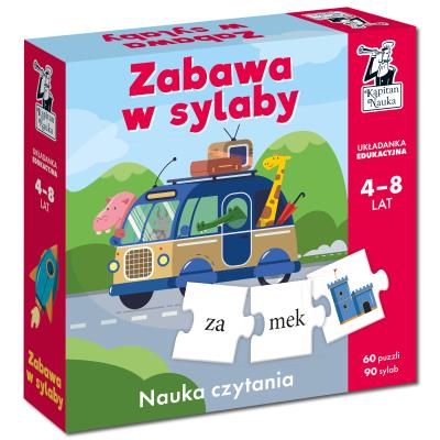 Zabawa w sylaby. Układanka edukacyjna 4-8 lat. Autor: Stręcioch Krzysztof. SmakLiter.pl Okładka książki Zabawa w sylaby. Układanka edukacyjna 4-8 lat