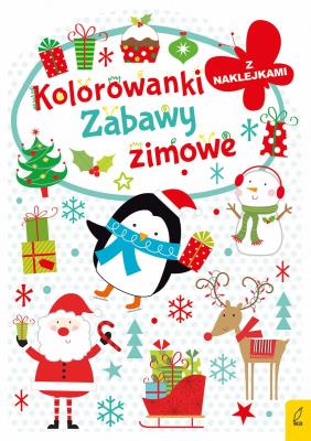 Zabawy zimowe. Kolorowanka z wykrojnikiem. Autor: Opracowanie zbiorowe. SmakLiter.pl Okładka książki Zabawy zimowe. Kolorowanka z wykrojnikiem