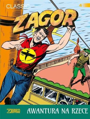 Zagor T.4. Awantura na rzece. Autor: Guido Nolitta, Gallieno Ferri. SmakLiter.pl Okładka książki Zagor T.4. Awantura na rzece