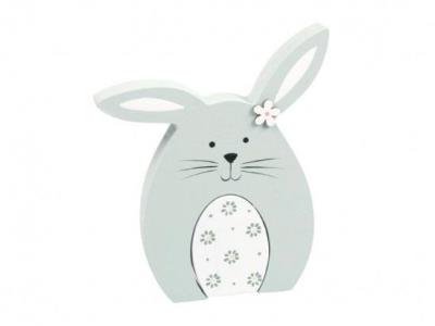 Opakowanie Zając dekoracja drewniana zielona 13,5x11.8x2,1cm