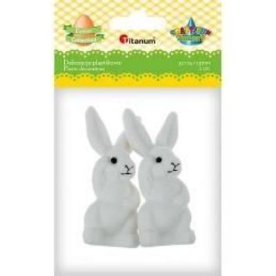 Opakowanie Zając flokowany 32x74x25mm biały 2szt