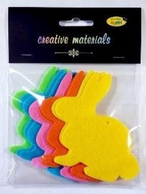 Opakowanie Zajączki z filcu 10cm 10szt mix
