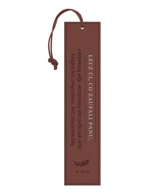 Zakładka skórzana - Lecz ci co zaufali. Wydawca: Szaron. SmakLiter.pl Opakowanie Zakładka skórzana - Lecz ci co zaufali