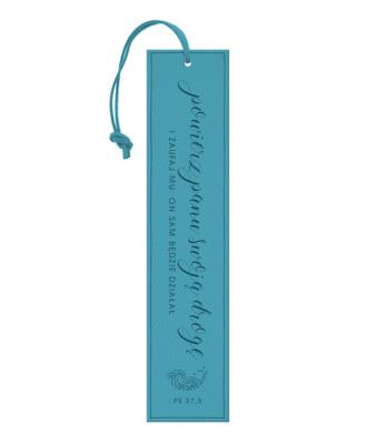 Zakładka skórzana - Powierz Panu swoją drogę. Wydawca: Szaron. SmakLiter.pl Opakowanie Zakładka skórzana - Powierz Panu swoją drogę