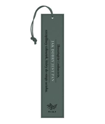 Zakładka skórzana - Skosztujcie i zobaczcie. Wydawca: Szaron. SmakLiter.pl Opakowanie Zakładka skórzana - Skosztujcie i zobaczcie