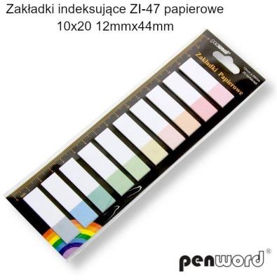 Zakładki indeksujące 12x44mm 10x20szt papierowe. Wydawca: PENWORD. SmakLiter.pl Opakowanie Zakładki indeksujące 12x44mm 10x20szt papierowe