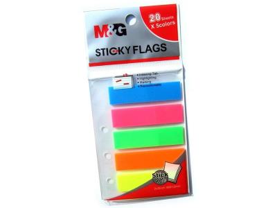 Opakowanie Zakładki indeksujące fluo 5 kolorów 25szt M&G
